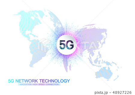 5G network wireless systems and internet vector illustration. Communication network. Business 48927226
