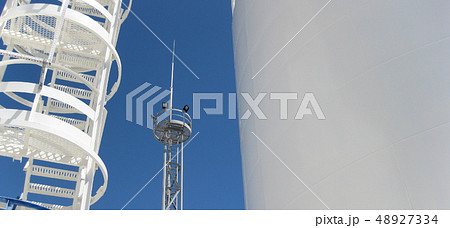 The tank with water and a ladder. The tank with water and a ladder. 48927334