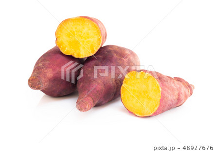Sweet potato boil isolated on white background Sweet potato boil isolated on white background 48927676