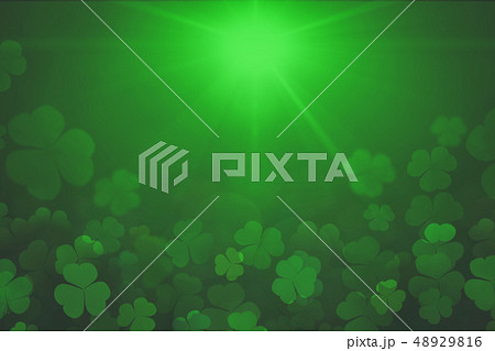 St. Patrick's Day green Shamrock Leaves background. Patrick's Day backdrop with growing clover leaf St. Patrick's Day green Shamrock Leaves background. Patrick's Day backdrop with growing clover leaf 48929816