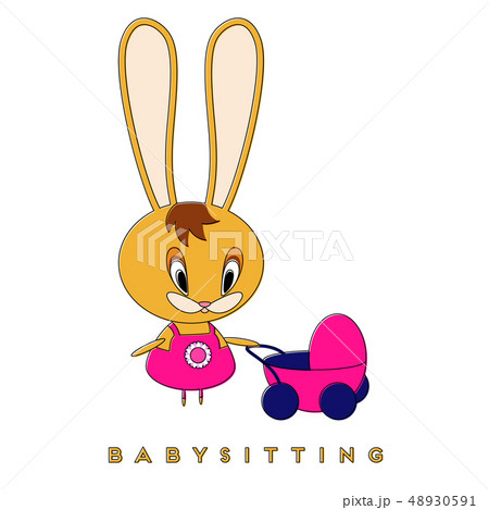 Rabbit and stroller Rabbit and stroller 48930591