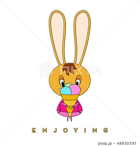 Rabbit and ice cream 48930595