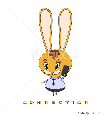 Rabbit and telephone Rabbit and telephone 48930596