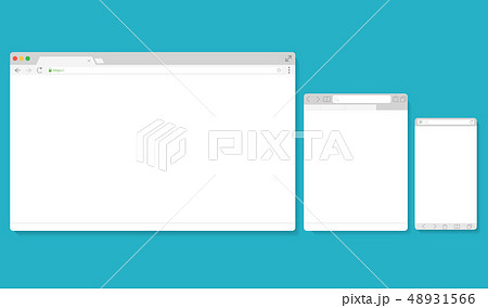Browser Windows Empty Template Mockup Set. Vector 48931566