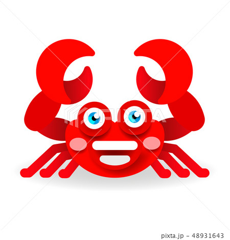 Cheerful crab on white background vector 48931643