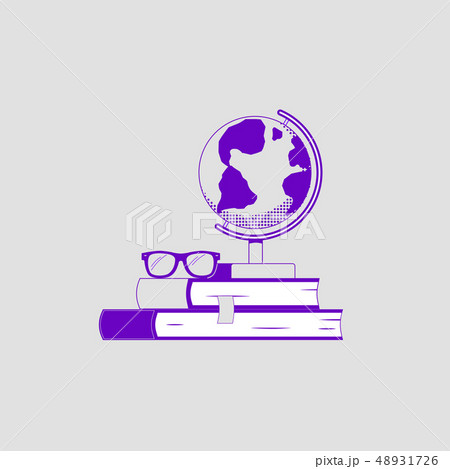 World globe flat hand drawn vector color icon World globe flat hand drawn vector color icon 48931726