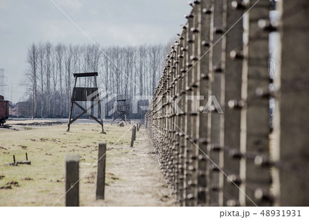 A watchtower in concentration camp Auschwitz Birkenau Polen, March 12, 2019 A watchtower in concentration camp Auschwitz Birkenau Polen, March 12, 2019 48931931