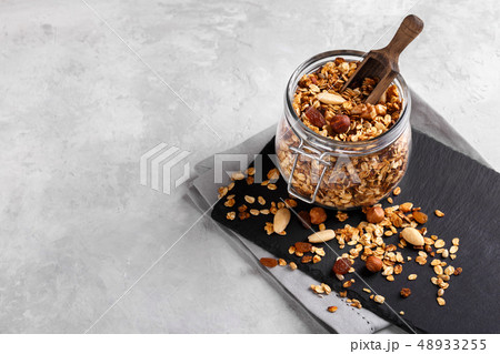 Homemade granola with nuts Homemade granola with nuts 48933255