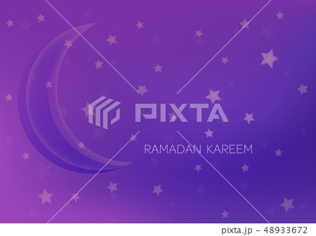 Greeting card with moon and stars for Ramadan 48933672