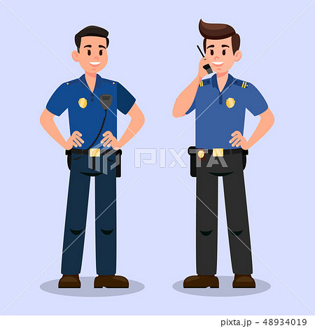Two Guardians with Walky Talky Cartoon Characters 48934019