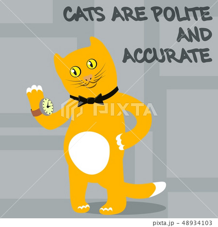 Cats are polite, accurate and neat. Vector 48934103