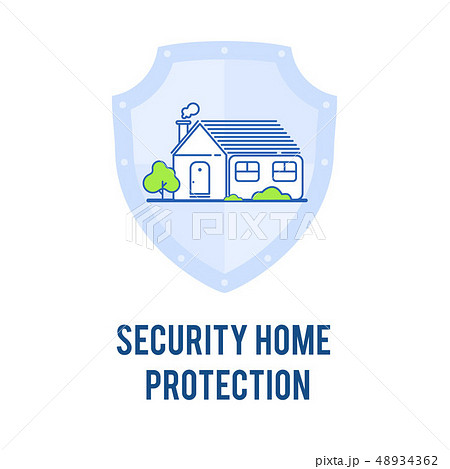 Security Protection Outline Vector Illustration Security Protection Outline Vector Illustration 48934362