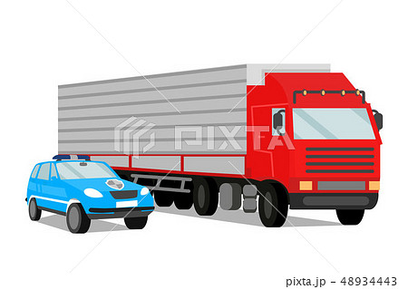 Police Escort and Trailer Flat Vector Illustration Police Escort and Trailer Flat Vector Illustration 48934443