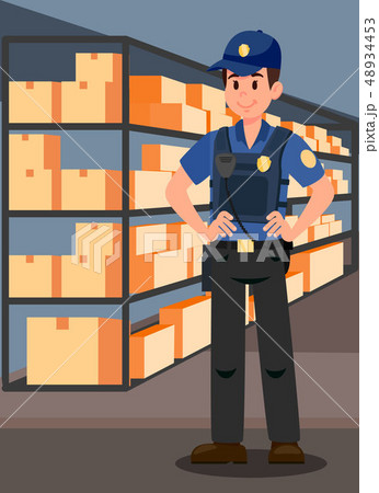 Officer in Evidence Room Flat Vector Illustration Officer in Evidence Room Flat Vector Illustration 48934453