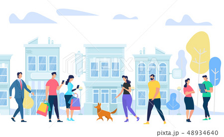 People Lifestyle in City. Men and Woman Walking, People Lifestyle in City. Men and Woman Walking, 48934640