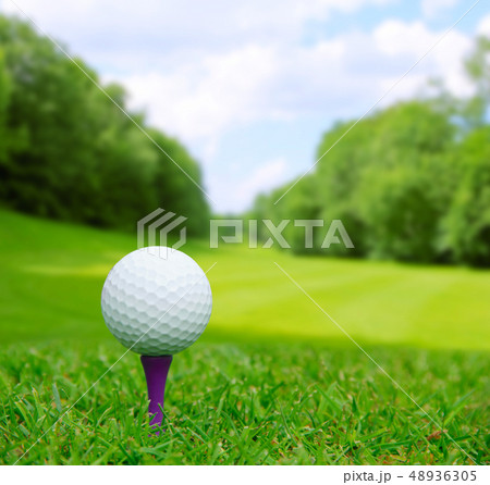 Golf ball on course Golf ball on course 48936305