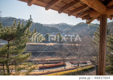 楽山園　梅の茶屋からの眺め　日本庭園　群馬県甘楽町　 48937004
