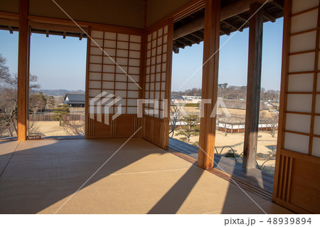 楽山園　梅の茶屋からの眺め　日本庭園　群馬県甘楽町　 48939894