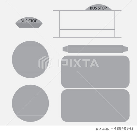 Bus Stop Paper Model Vector Cut And Glueのイラスト素材
