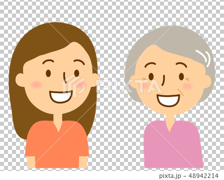口臭シニア女性完治と若い女性 口臭シニア女性完治と若い女性 48942214