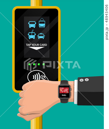 Airport, metro, bus, subway ticket validator. 48943406