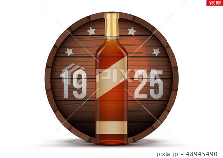 Whiskey bottle and wooden barrel Whiskey bottle and wooden barrel 48945490
