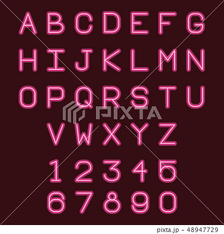 Neon lights alphabet font Neon lights alphabet font 48947729