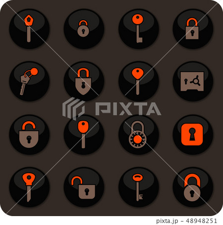 Lock and Key icons set 48948251