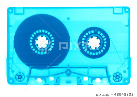 Trendy retro audio cassette tape neon isolated 48948303
