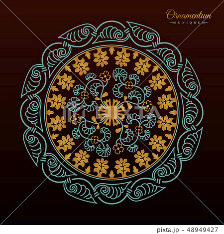Vintage luxury decorative design of golden mandala. Vector background for greeting card Vintage luxury decorative design of golden mandala. Vector background for greeting card 48949427