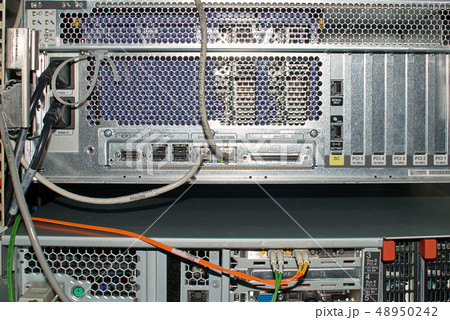 Close-up Of Rack Mounted Server In A Server Room 48950242