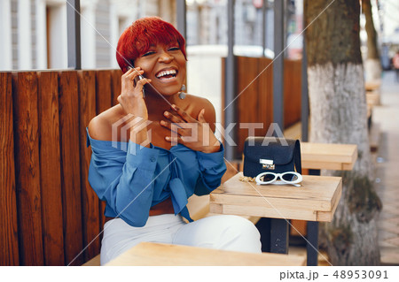 stylish black girl  48953091