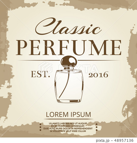 Perfume Vintage Label On Vintage Poster Backgroundのイラスト素材