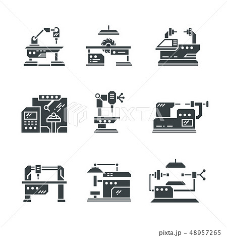 Steel industry machine tools vector icons Steel industry machine tools vector icons 48957265