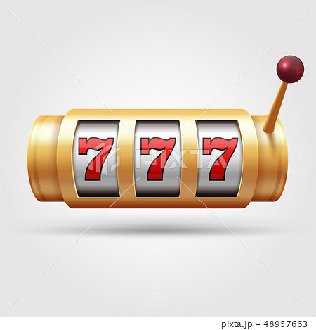 Casino slot machine. 3d gambling reel, lucky symbol isolated vector illustration Casino slot machine. 3d gambling reel, lucky symbol isolated vector illustration 48957663
