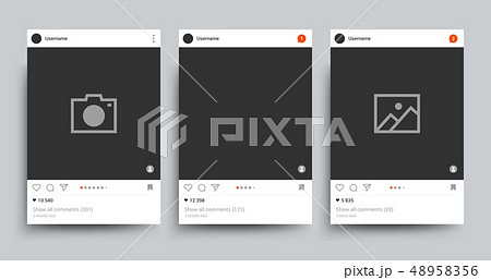 Social network photo frame isolated template. Image posting networking vector concept Social network photo frame isolated template. Image posting networking vector concept 48958356