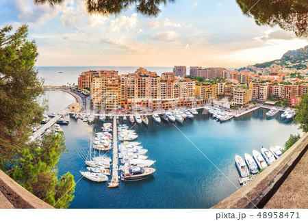 Luxury Monaco-Ville harbour of Monaco, Cote d'Azur 48958471