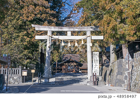 長野県　諏訪大社下社　春宮　鳥居 48958497