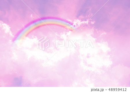rainbow in cloudy sky 48959412