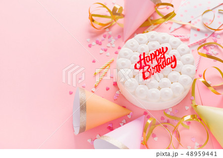 Party birthday background with cake Party birthday background with cake 48959441