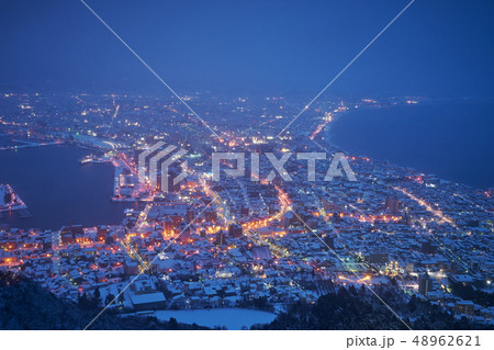 Beautiful scenic winter night at Hakodate city. 48962621