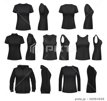Female clothes isolated mockups, vector t-shirt 48964606