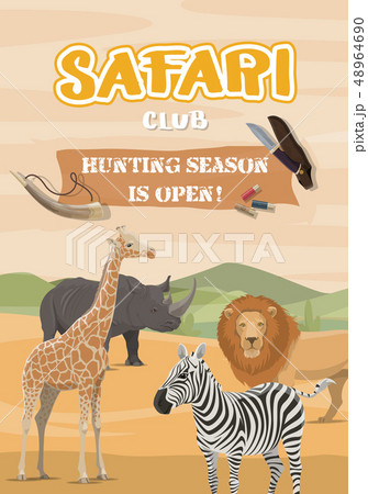 Hunting sport and safari, wild African animals 48964690