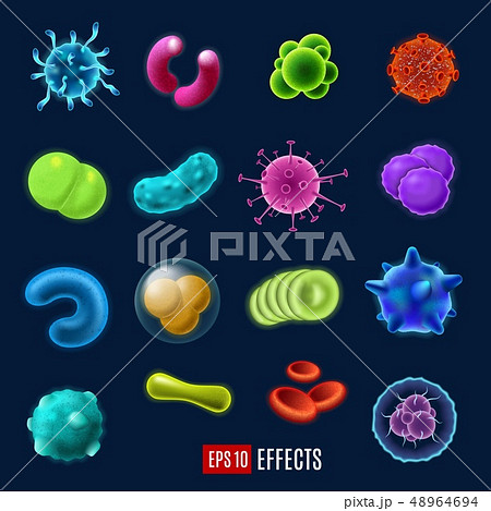 Germs, viruses and bacteria, vector 48964694