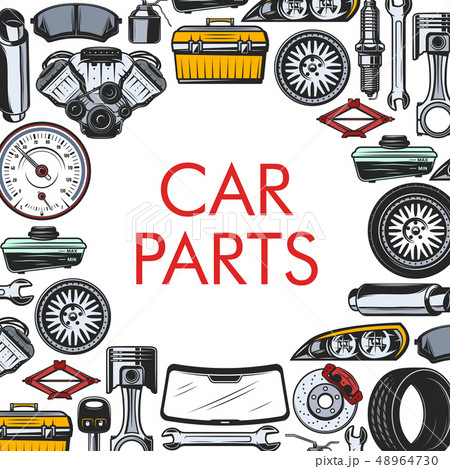 Car spare parts, repair service, vector Car spare parts, repair service, vector 48964730