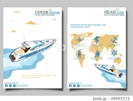 Top view speed boat on water poster 48965573