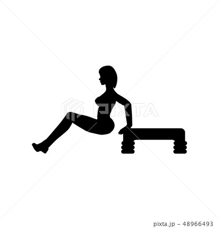 Tricep dip exercise workout silhouette 48966493