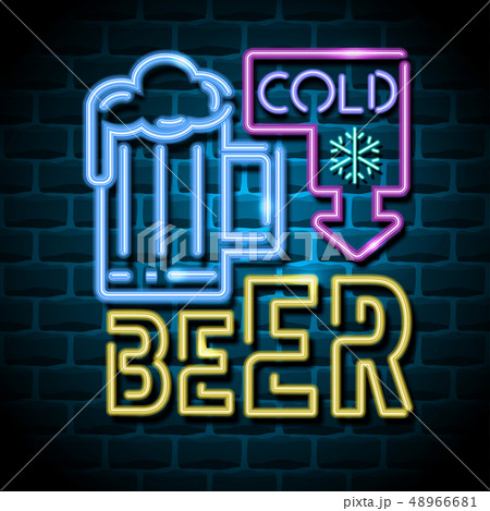 cold beer neon advertising sign cold beer neon advertising sign 48966681