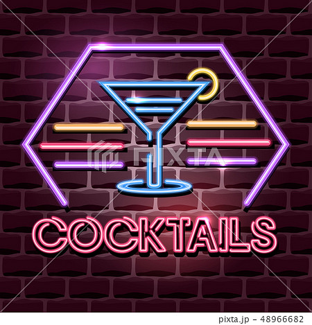 cocktails neon advertising sign cocktails neon advertising sign 48966682