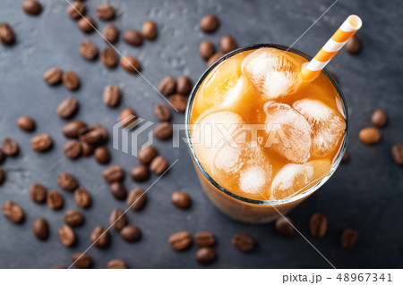 Ice Coffee Cream Tall Glass Coffee Stock Photo 1313025779